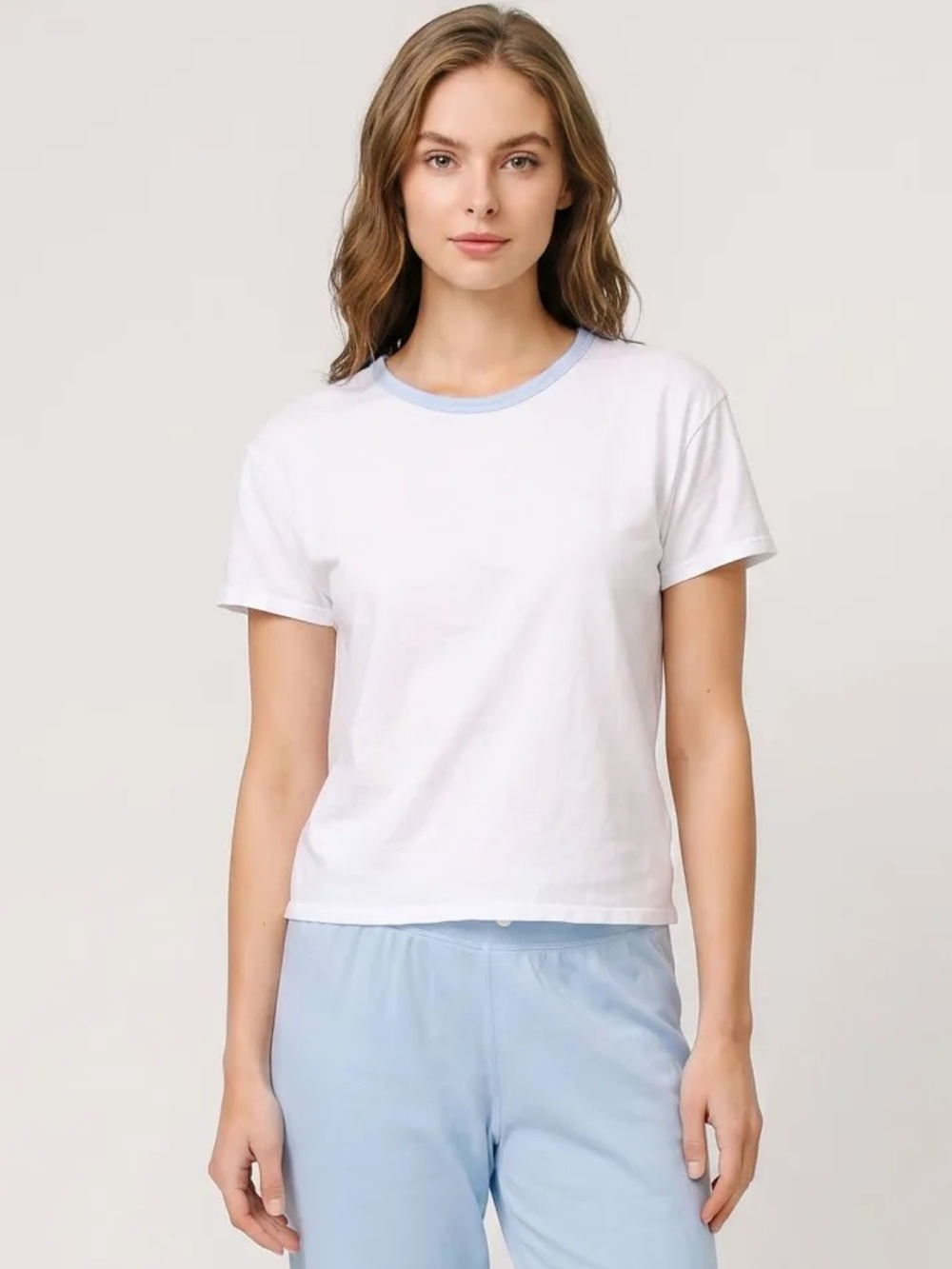 NWT Perfect White Tee Mixology Keys Ringer White Short Sleeve Tee Crewneck Large - Picture 2 of 8